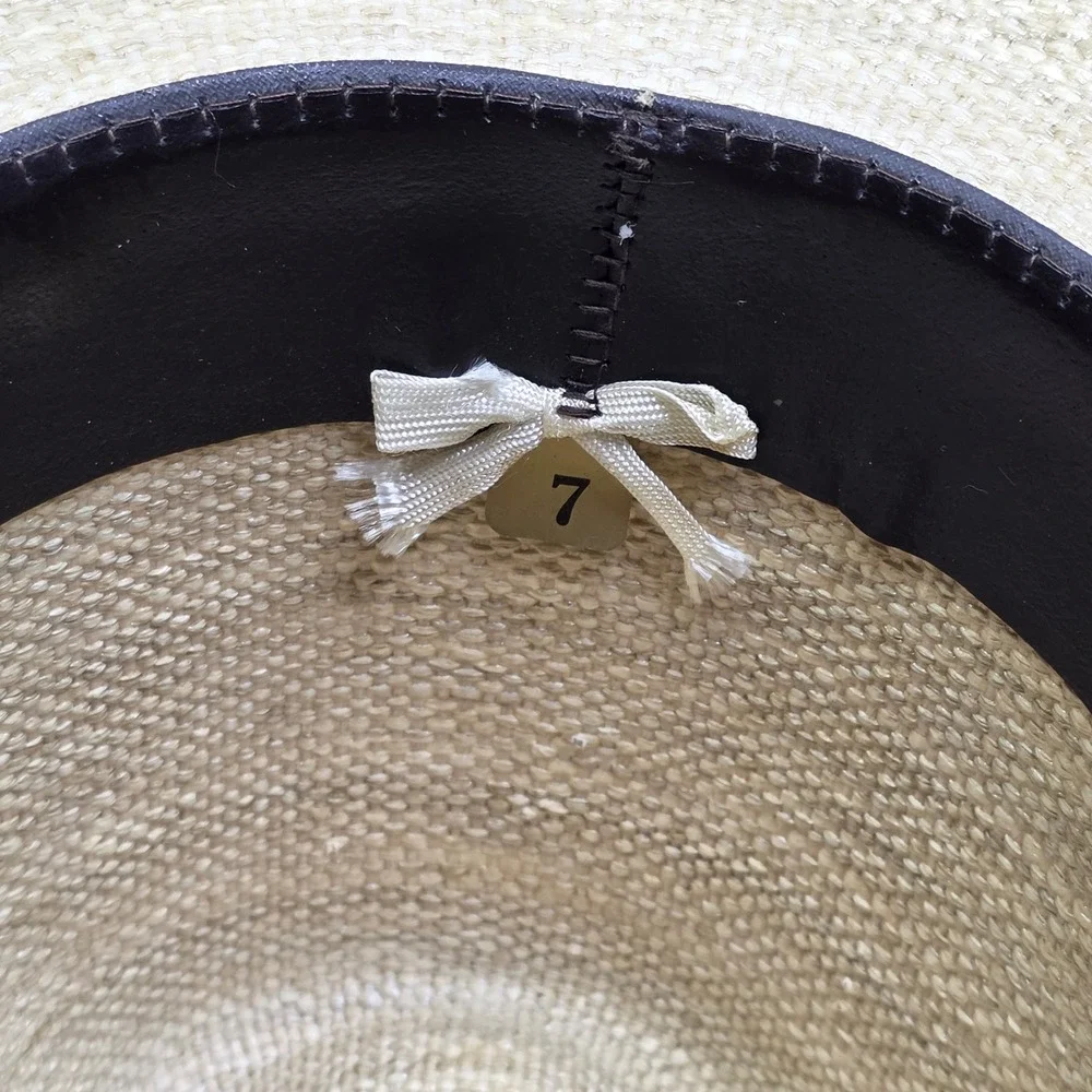 Stetson Roadrunner Straw Cowboy Hat Tan Bryantcote Finish Feather Mens Size 7
